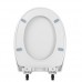 Toilet Seat with Cover  Soft Close Quick Release for Easy Cleaning Fits All Manufacturers’ Round/Elongated Toilets  White (Elongated) - B0746HKMTF